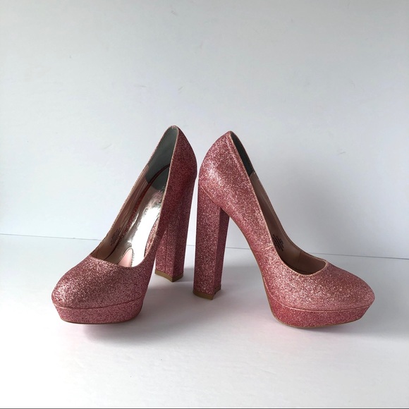 Paris Hilton Pink Glitter Heels